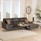 Baxton Studio Townsend Modern Brown Full Leather Sectional Sofa with Right Facing Chaise 223-13124-ZORO - alternate 1